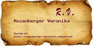 Rozenberger Veronika névjegykártya